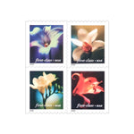 NOT Forever Stamp-First Class Stamps 2000 Four Flowers – Nature Series, Fixed Rate Postage