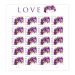 2010 Love Purple Pansy 44¢ First-Class Postage Stamps, Love & Celebration Floral Design