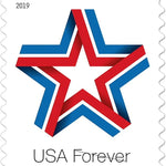 2019 Patriotic Star Forever Stamp - USA Red White Blue Design Sheet