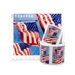 2022 U.S. Flag Forever Stamps - 100 Pcs Coil Roll (Self-Adhesive)