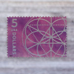 2022 Floral Geometry $5 Postage Stamps – Packages and Large Envelopes, Sheet of 12