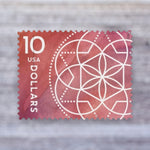 2023 Floral Geometry $10 Postage Stamps – Packages and Large Envelopes, Sheet