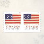 2026 U.S. flag coil postage stamps – product view