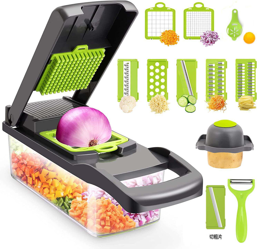 innofiz 6-in-1 Vegetable Cutter & Silk Shredder – Quick Chop Kitchen Gadget